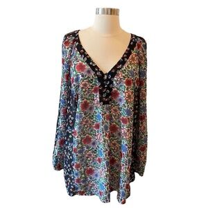 Nanette Lepore Floral Tunic Blouse Size 3X